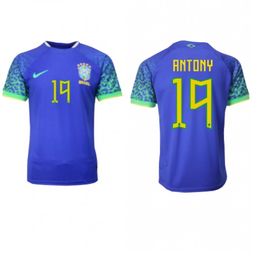 Maillot de foot Brésil Antony #19 Extérieur Monde 2022 Manches Courte